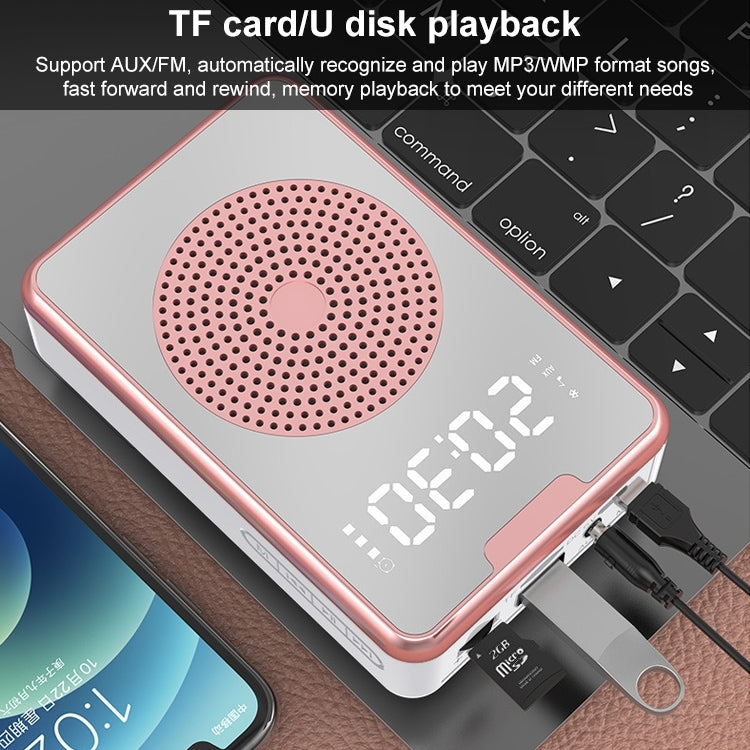 ZXL-H3 Portable Teaching Microphone Amplifier with Time Display, Spec: Wired Version (White) - Loudspeaker by PMC TechLife | Online Shopping South Africa | PMC TechLife