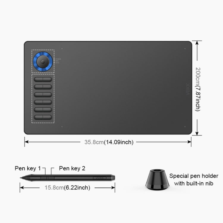 VEIKK A15PRO 10x6 inch 5080 LPI Type-C Interface Smart Touch Electronic Graphic Tablet (Blue) -  by VEIKK | Online Shopping South Africa | PMC Jewellery | Buy Now Pay Later Mobicred