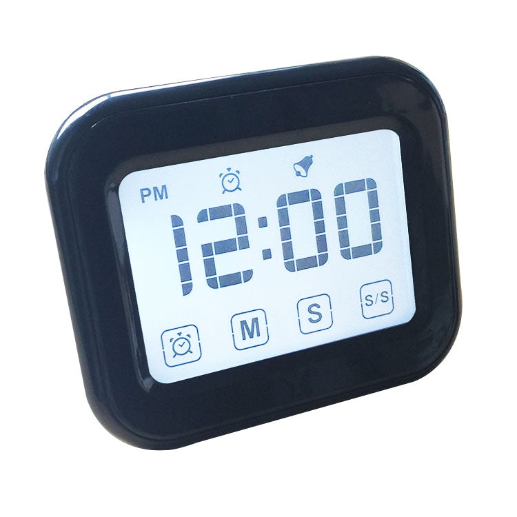 Kitchen Timer Digital Alarm Clock Large LCD Touch Screen Come with Night Light for Cooking Baking(Black) - Digital Countdown by PMC Jewellery | Online Shopping South Africa | PMC Jewellery | Buy Now Pay Later Mobicred