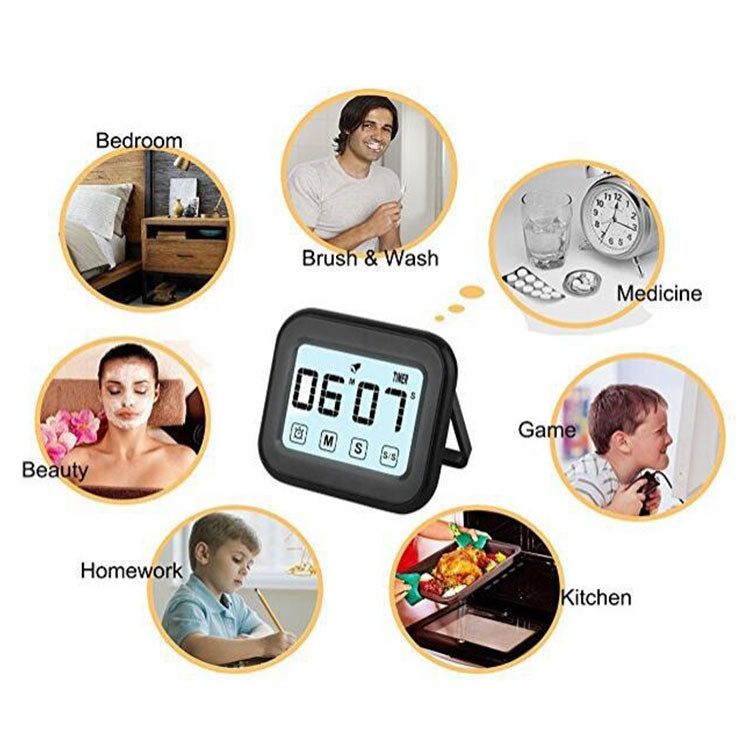 Kitchen Timer Digital Alarm Clock Large LCD Touch Screen Come with Night Light for Cooking Baking(Blue) - Digital Countdown by PMC Jewellery | Online Shopping South Africa | PMC Jewellery | Buy Now Pay Later Mobicred