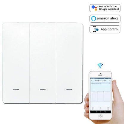 3 Buttons Intelligent Switch Smart Wall Switch (White) - Smart Switch by PMC Jewellery | Online Shopping South Africa | PMC Jewellery | Buy Now Pay Later Mobicred