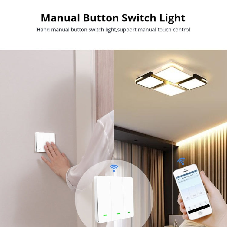 3 Buttons Intelligent Switch Smart Wall Switch (White) - Smart Switch by PMC Jewellery | Online Shopping South Africa | PMC Jewellery | Buy Now Pay Later Mobicred