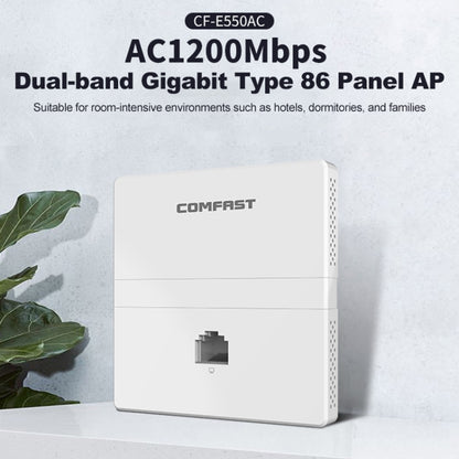 COMFAST CF-E550AC 1200Mbps Dual Band Indoor Wall WiFi AP - Wireless Routers by COMFAST | Online Shopping South Africa | PMC Jewellery | Buy Now Pay Later Mobicred