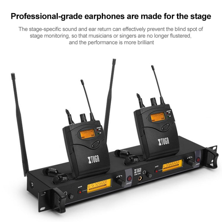 XTUGA IEM1200 Wireless Transmitter 2 Bodypack Stage Singer In-Ear Monitor System(EU Plug) - free shipping - PMC Jewellery - Order now!