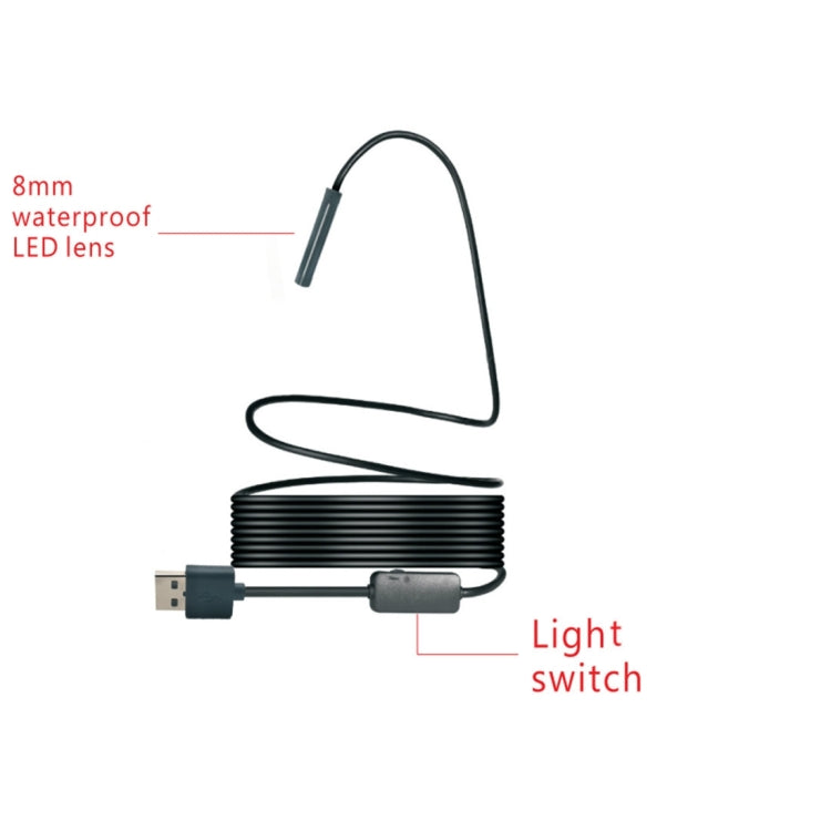 YPC110 8mm 2.0MP HD Camera WiFi Endoscope Snake Tube Inspection Camera with 8 LED, Waterproof IP68, Lens Diameter: 8mm, Length: 2m, Soft Line -  by PMC Jewellery | Online Shopping South Africa | PMC Jewellery | Buy Now Pay Later Mobicred