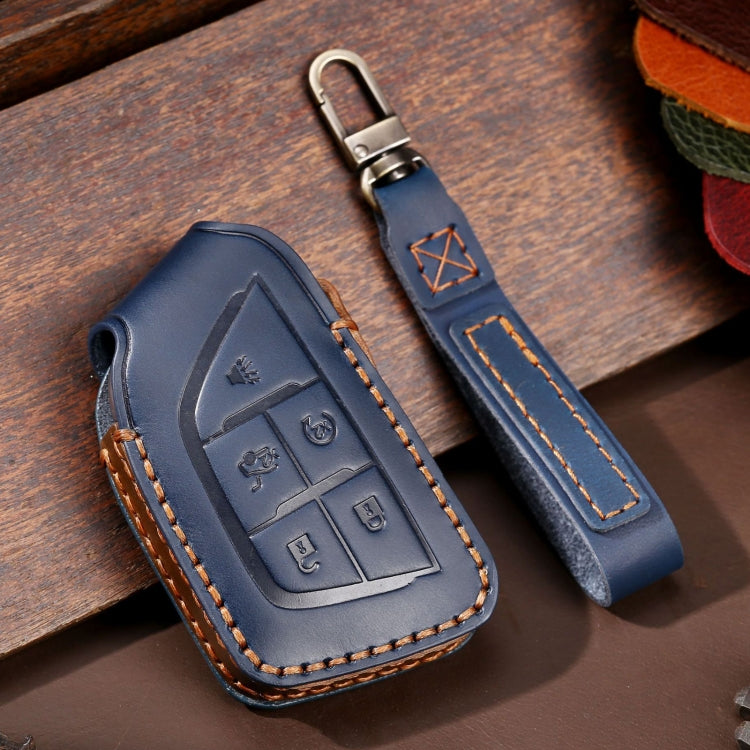 For Cadillac / CT5 / CT6 / XT6 C088 Car Key Leather Protective Case (Blue) - Car Key Cases by PMC Jewellery | Online Shopping South Africa | PMC Jewellery | Buy Now Pay Later Mobicred