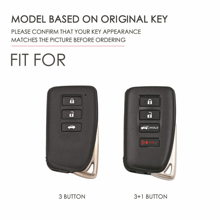 For Lexus 3-button Hallmo Car Cowhide Leather Key Protective Cover Key Case(Blue) - Car Key Cases by Hallmo | Online Shopping South Africa | PMC TechLife | Buy Now Pay Later Mobicred