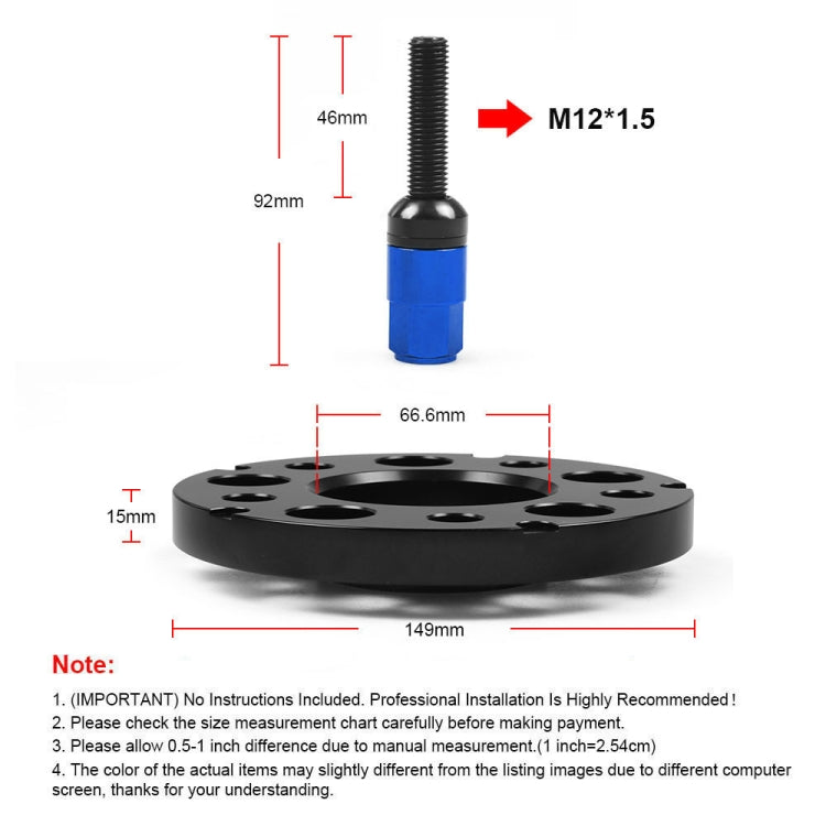 For Mercedes-Benz 15mm Car Modified Wheel Hub Flange Center Wheel Spacer with M12x1.5 Screws (Blue) - Wheels Tires & Parts by PMC Jewellery | Online Shopping South Africa | PMC Jewellery | Buy Now Pay Later Mobicred