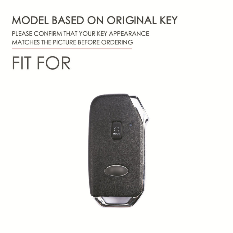 For Kia Sorento / Seltos 2021 / K5 Hallmo Car Cowhide Leather Key Protective Cover Key Case(Black) - Car Key Cases by Hallmo | Online Shopping South Africa | PMC Jewellery | Buy Now Pay Later Mobicred