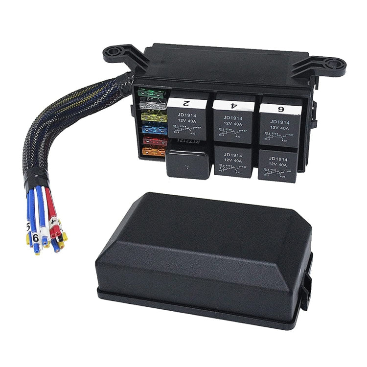 12V 5 Pin Car 6 Slots Waterproof Relay Fuse Box with Cable - Fuse by PMC Jewellery | Online Shopping South Africa | PMC Jewellery