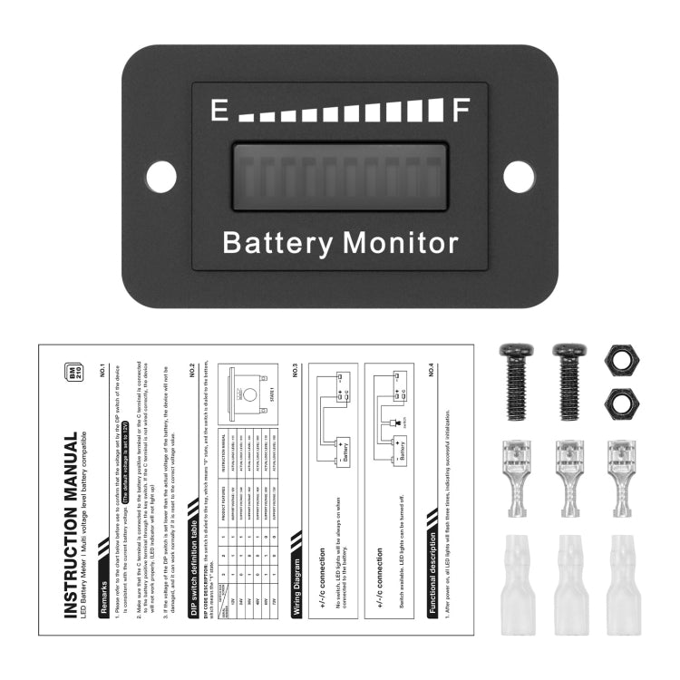 BM210 Electric Vehicles / Golf Carts LED Battery Indicator Adjustable Voltage 12V-72V - Car Modification by PMC TechLife | Online Shopping South Africa | PMC TechLife | Buy Now Pay Later Mobicred