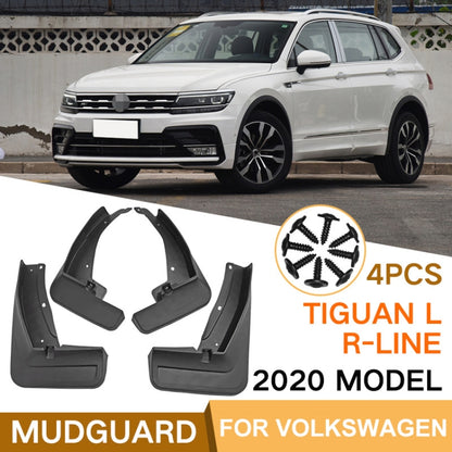 For Volkswagen Tiguan LR-Line 2018-2020 4pcs/Set Car Auto Soft Plastic Splash Flaps Fender Guard - Mudguards by PMC Jewellery | Online Shopping South Africa | PMC Jewellery | Buy Now Pay Later Mobicred