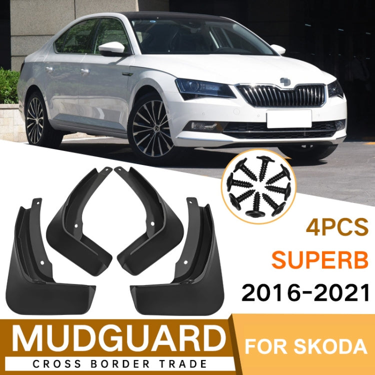 For Skoda Superb 2016-2021 4pcs/Set Car Auto Soft Plastic Splash Flaps Fender Guard - Mudguards by PMC TechLife | Online Shopping South Africa | PMC TechLife | Buy Now Pay Later Mobicred