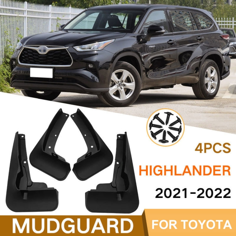 For Toyota Highlander 2021-2022 4pcs/Set Car Auto Soft Plastic Splash Flaps Fender Guard - Mudguards by PMC Jewellery | Online Shopping South Africa | PMC Jewellery | Buy Now Pay Later Mobicred