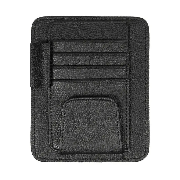 Multifunctional Car Litchi Pattern Glasses Holder Sun Visor Bill Holder (Black) - Sunglasses & Glasses Clips by PMC TechLife | Online Shopping South Africa | PMC TechLife