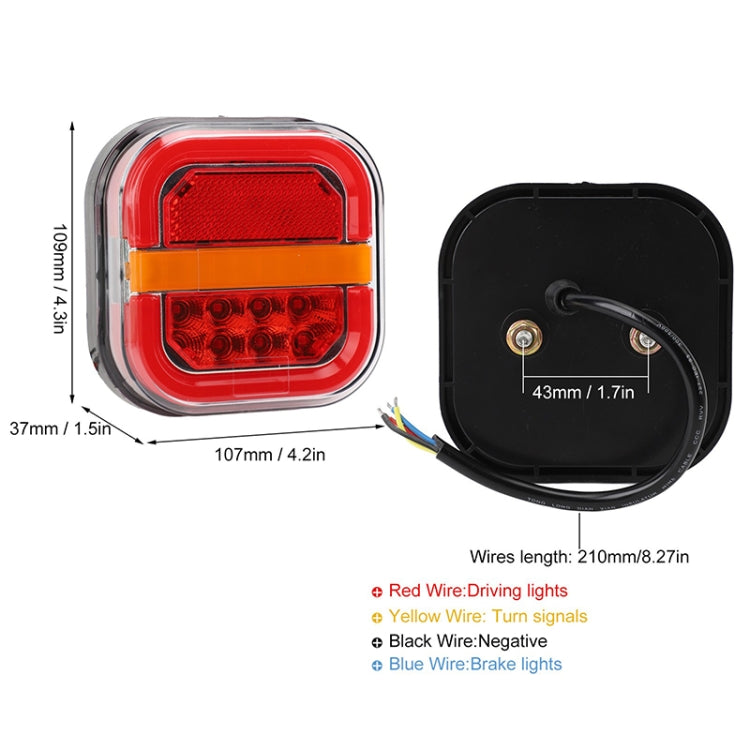 2pcs 12-24V 28LEDs Square Trailer Taillight - Brake Lights by PMC Jewellery | Online Shopping South Africa | PMC Jewellery | Buy Now Pay Later Mobicred