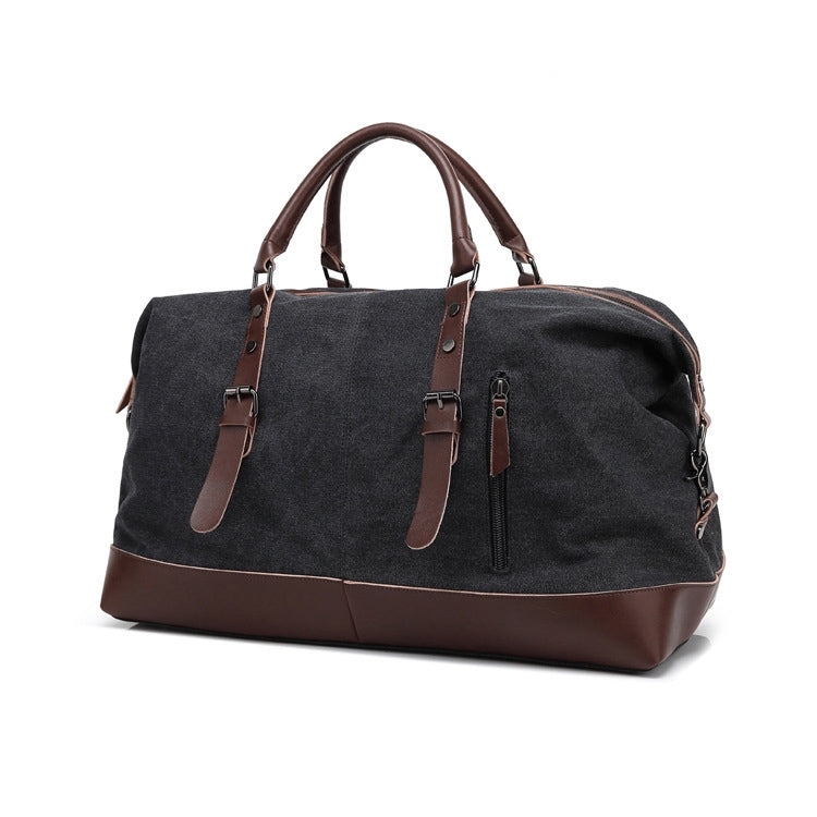 AUGUR 2012 Portable Casual Canvas Travel Handbag Baggage Shoulder Crossby Bag(Black) - Handbags by AUGUR | Online Shopping South Africa | PMC Jewellery | Buy Now Pay Later Mobicred