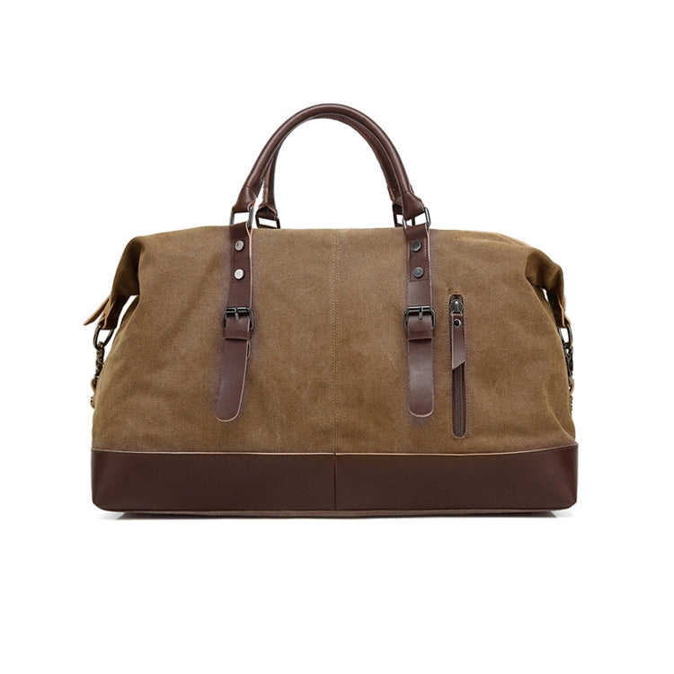 AUGUR 2012 Portable Casual Canvas Travel Handbag Baggage Shoulder Crossby Bag(Coffee) - Handbags by AUGUR | Online Shopping South Africa | PMC Jewellery | Buy Now Pay Later Mobicred