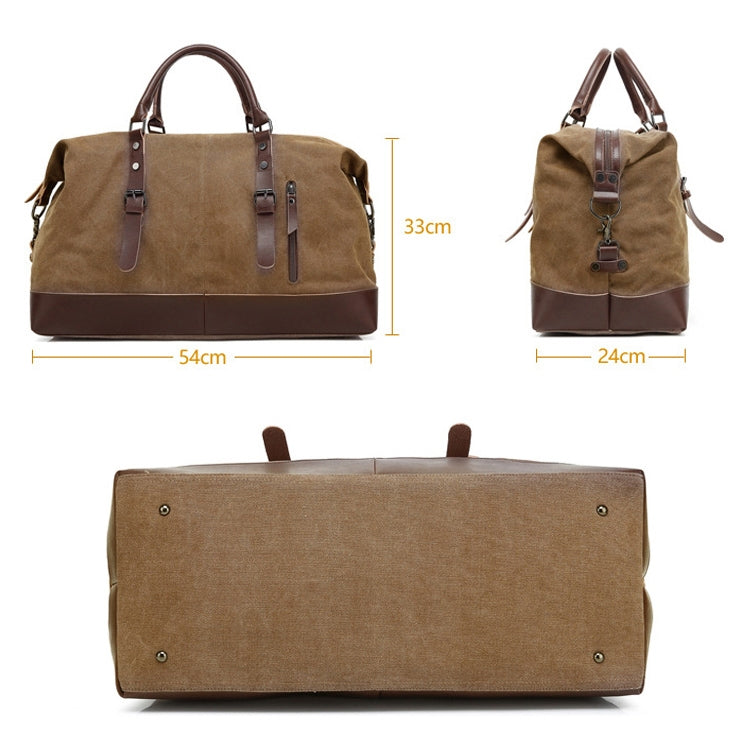 AUGUR 2012 Portable Casual Canvas Travel Handbag Baggage Shoulder Crossby Bag(Coffee) - Handbags by AUGUR | Online Shopping South Africa | PMC Jewellery | Buy Now Pay Later Mobicred