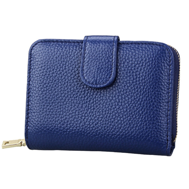 KB132 Female Style Full Grain Cow Leather Multifunctional RFID Wallet/ Card Bag/ Driving License Package(Blue) - Wallets by PMC Jewellery | Online Shopping South Africa | PMC Jewellery | Buy Now Pay Later Mobicred