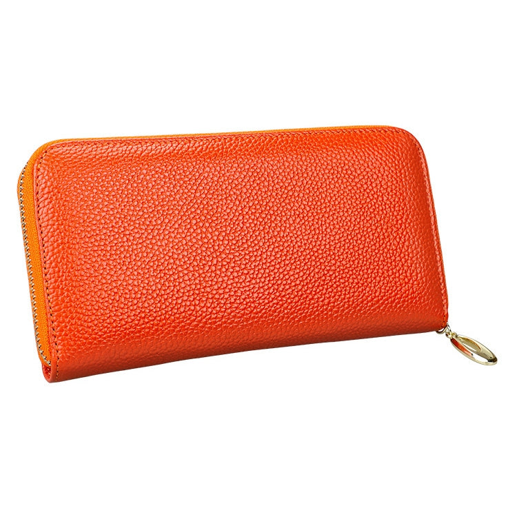 906 Antimagnetic RFID Litchi Texture Women Large Capacity Hand Wallet Purse Phone Bag with Card Slots(Orange) - Antimagnetic RFID Package by PMC Jewellery | Online Shopping South Africa | PMC Jewellery | Buy Now Pay Later Mobicred