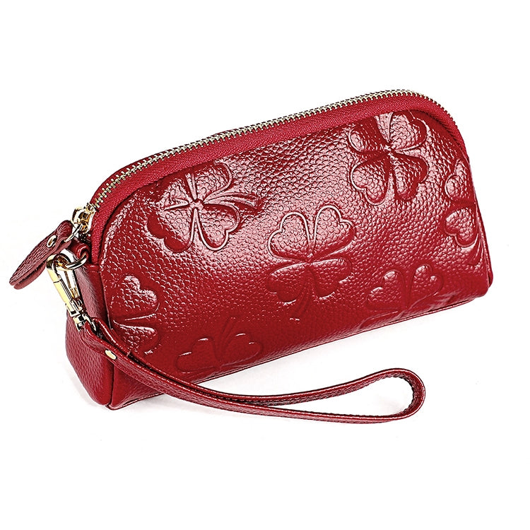 2026 Multifunctional Litchi Texture Women Large Capacity Hand Wallet Shell bag with Card Slots(Wine Red) - Wallets by PMC Jewellery | Online Shopping South Africa | PMC Jewellery | Buy Now Pay Later Mobicred