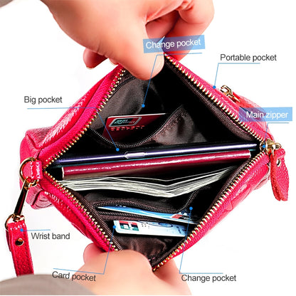 2026 Multifunctional Litchi Texture Women Large Capacity Hand Wallet Shell bag with Card Slots(Wine Red) - Wallets by PMC Jewellery | Online Shopping South Africa | PMC Jewellery | Buy Now Pay Later Mobicred