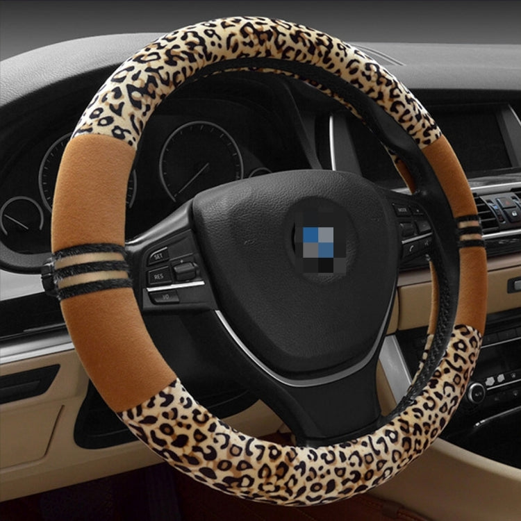 Leopard Grain Steering Wheel Cover, Adaptation Steering Wheel Diameter: 37-38 cm - Steering Wheel Accessories by PMc TechLife | Online Shopping South Africa | PMc TechLife | Buy Now Pay Later Mobicred