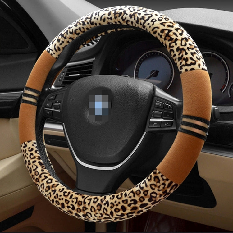 Leopard Grain Steering Wheel Cover, Adaptation Steering Wheel Diameter: 37-38 cm - Steering Wheel Accessories by PMc TechLife | Online Shopping South Africa | PMc TechLife | Buy Now Pay Later Mobicred