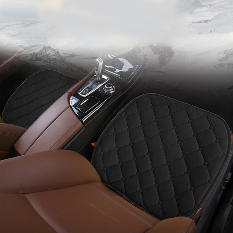 3 PCS / Set Luxurious Warm Car Seat Cover Cushion Universal Front Back Seat Covers Car Non-slip Chair Pad Warm Car Mats No Back Plush Cushion(Black) - Seat Accessories by PMC Jewellery | Online Shopping South Africa | PMC Jewellery | Buy Now Pay Later Mobicred