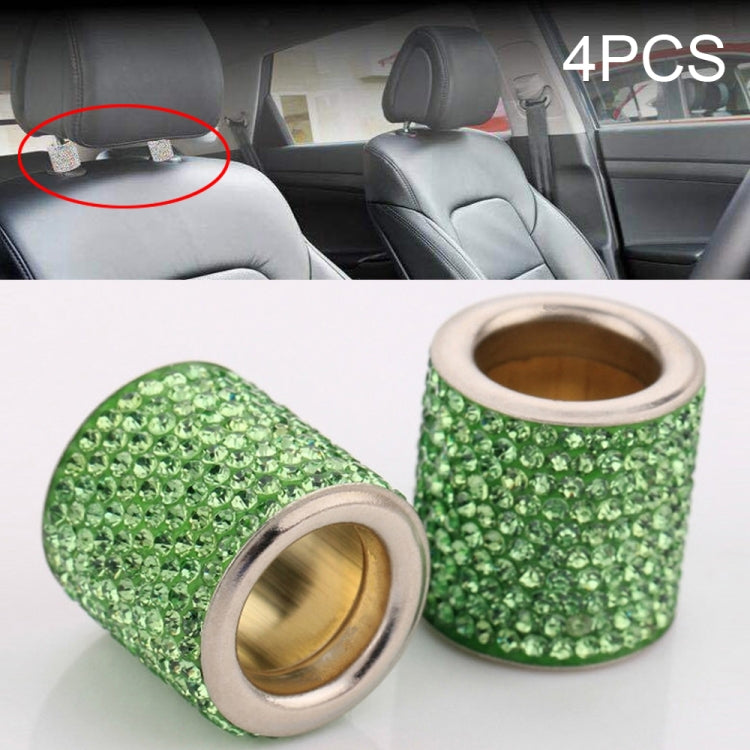 4 PCS Car Crystal Head Pillow Modified Decoration (Green) - Seat Accessories by PMC TechLife | Online Shopping South Africa | PMC TechLife | Buy Now Pay Later Mobicred