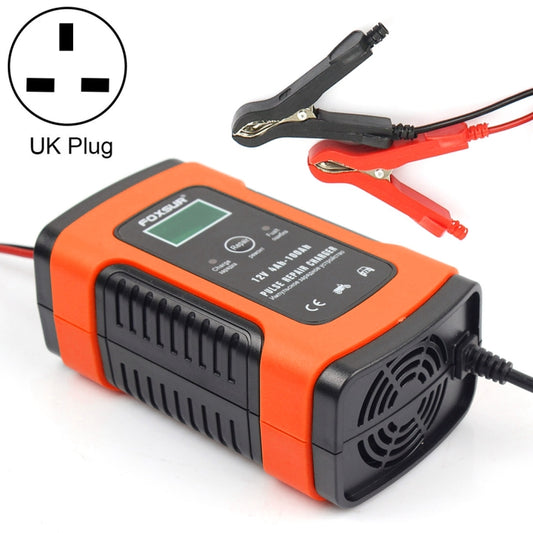 12V 6A Intelligent Universal Battery Charger for Car Motorcycle, Length: 55cm, UK Plug(Red) - Battery Charger by FOXSUR | Online Shopping South Africa | PMC Jewellery | Buy Now Pay Later Mobicred