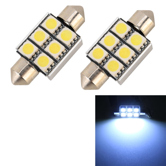 10 PCS 36mm DC12V / 2W / 7000K / 80LM 6LEDs SMD-5050 Car Reading Lamp(White Light) - Dome Lights by PMC Jewellery | Online Shopping South Africa | PMC Jewellery | Buy Now Pay Later Mobicred