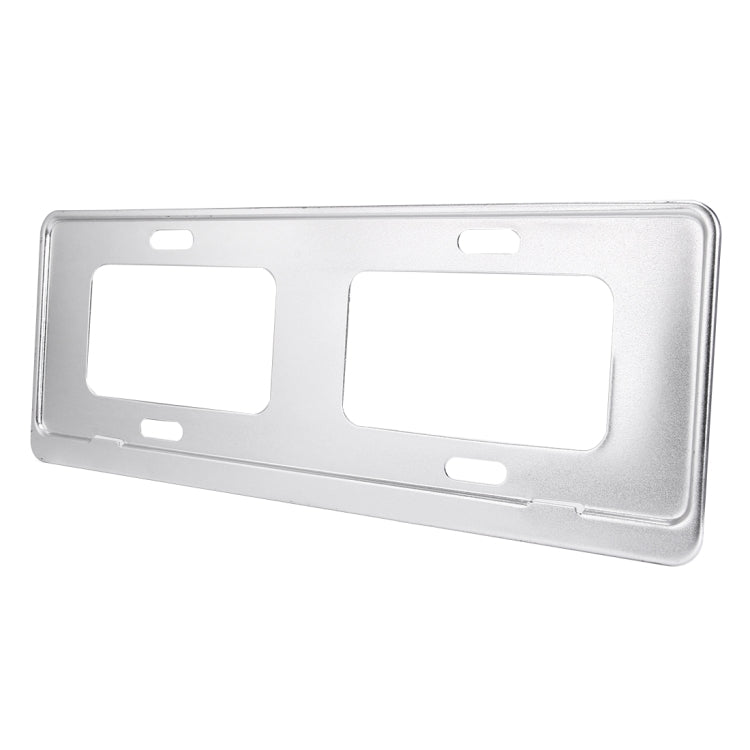 2 PCS Car License Plate Magnesium Alloy Bracket Frame Holder Stand Mount(Silver) - License Plate Covers & Frames by PMC Jewellery | Online Shopping South Africa | PMC Jewellery | Buy Now Pay Later Mobicred