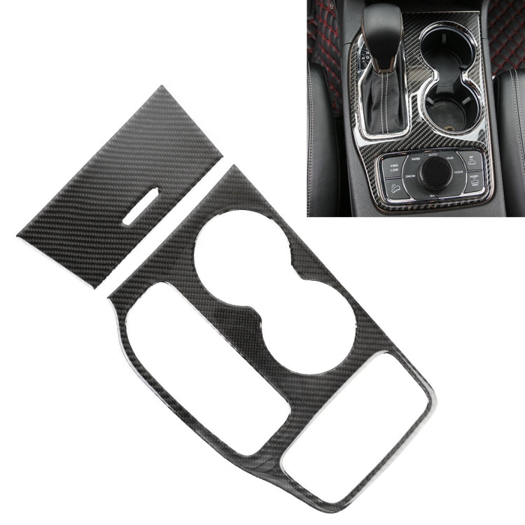 2 PCS Car Water Cup Panel Carbon Fiber Decorative Sticker for Jeep Grand Cherokee 2016-2018 - Car Interior Mouldings by PMC Jewellery | Online Shopping South Africa | PMC Jewellery | Buy Now Pay Later Mobicred