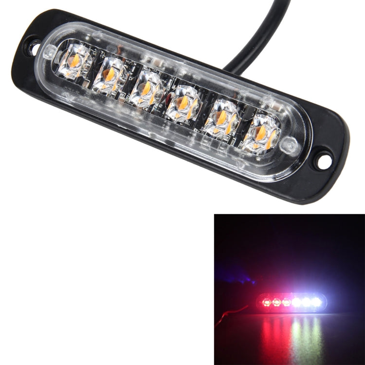 DC 12V-24V 2W 6LEDs SMD-2835 Lamps 17 Flash Patterns 3 Lines Car Flash Lamp Waterproof Car Truck Emergency Strobe Flash Warning Light, Cable Length: 90cm - Warning Lights by PMC Jewellery | Online Shopping South Africa | PMC Jewellery | Buy Now Pay Later Mobicred