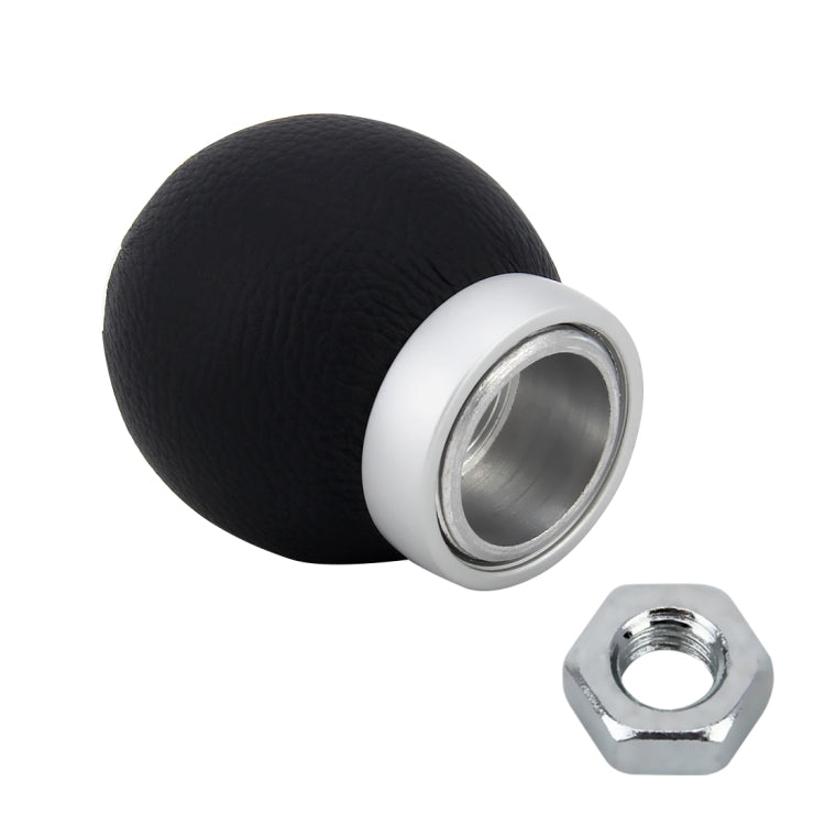 Universal Car Ball Shape Gear Shifter Lever Manual Automatic Black Leather Shift Knob Adapter - Shift Knob by PMC TechLife | Online Shopping South Africa | PMC TechLife | Buy Now Pay Later Mobicred