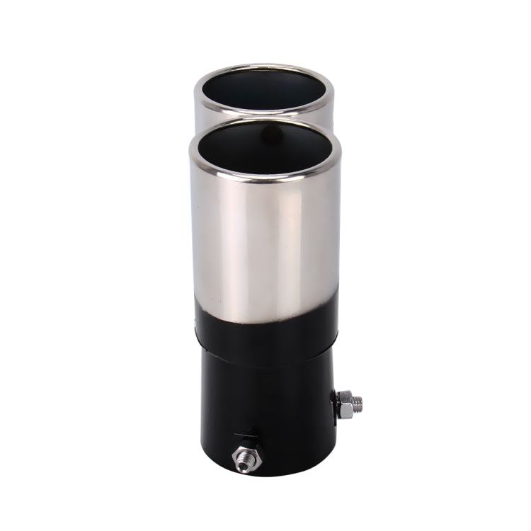 Universal Car Styling Stainless Steel Straight Double Outlets Exhaust Tail Muffler Tip Pipe(Black) - Exhaust Pipes by PMC Jewellery | Online Shopping South Africa | PMC Jewellery