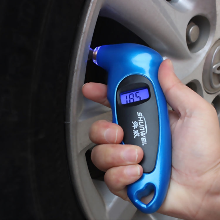 SHUNWEI SD-2802 Digital Tire Pressure Gauge 150 PSI 4 Settings for Car Truck Bicycle with Backlit LCD and Non-Slip Grip(Blue) - Tire Pressure Gauges by SHUNWEI | Online Shopping South Africa | PMC Jewellery | Buy Now Pay Later Mobicred