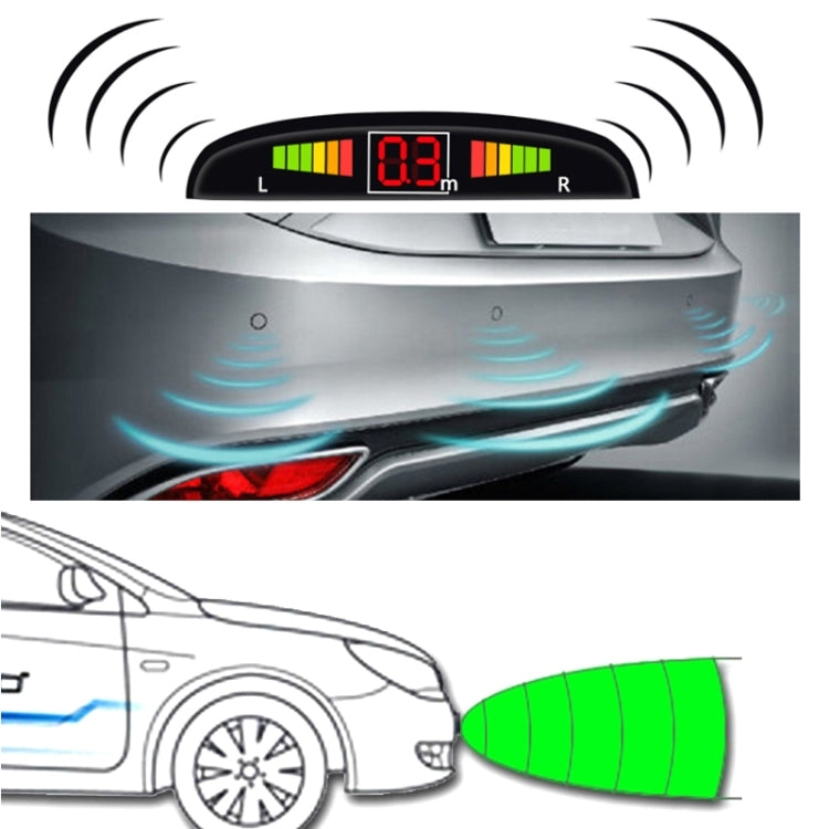 Car Voice Prompt Reverse Backup Radar System - Premium Quality 4 Parking Sensors Car Reverse Backup Radar System with LCD Display - Radar Detectors by PMC TechLife | Online Shopping South Africa | PMC TechLife | Buy Now Pay Later Mobicred