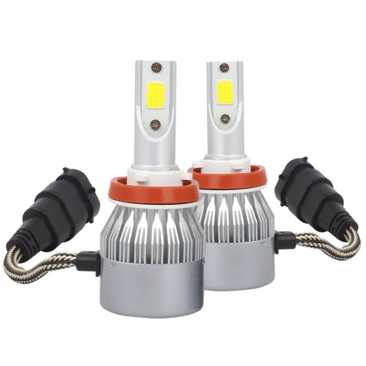 2 PCS H8/H9/H11 18W 1800 LM 3000K IP68 Casnbus Constant Current Car LED Headlight with 2 COB Lamps, DC 9-36V(Gold Light) - LED Headlamps by PMC Jewellery | Online Shopping South Africa | PMC Jewellery | Buy Now Pay Later Mobicred