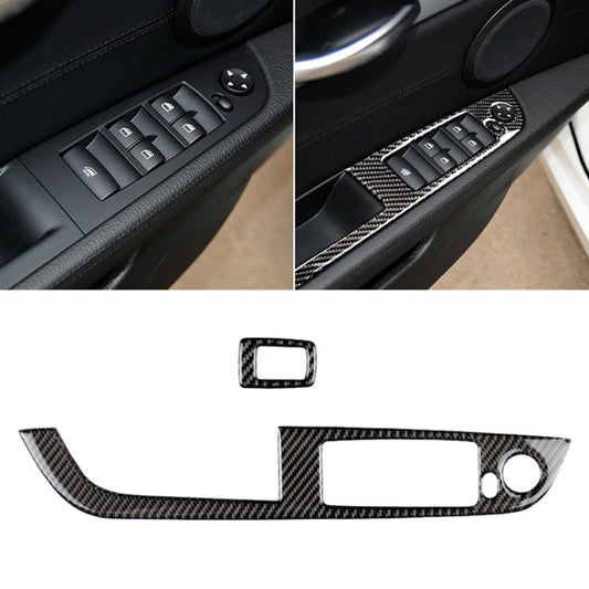 Car Carbon Fiber Window Lift Panel Without Folding Key Solid Color Decorative Sticker for BMW Z4  2009-2015, Suitable for Left Driving - Car Interior Mouldings by PMC Jewellery | Online Shopping South Africa | PMC Jewellery | Buy Now Pay Later Mobicred