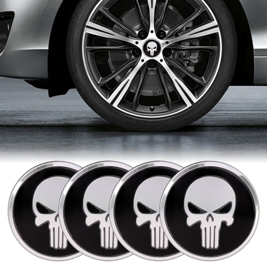 4 PCS Car-Styling Skull Pattern Wheel Hub Decorative Sticker, Diameter: 5.8cm - Decorative Sticker by PMC Jewellery | Online Shopping South Africa | PMC Jewellery