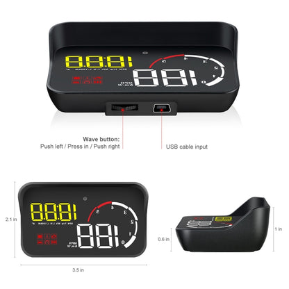 M10 3.5 inch Universal Car OBD2 HUD Vehicle-mounted Head Up Display (Yellow) - Head Up Display System by PMC Jewellery | Online Shopping South Africa | PMC Jewellery | Buy Now Pay Later Mobicred