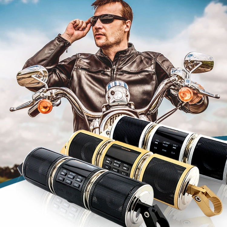 Motorcycle Waterproof Aluminum Shell Bluetooth Handle Stereo Speaker, Support BT/MP3/FM/TF(Black) - Electrical Instruments by PMC TechLife | Online Shopping South Africa | PMC TechLife | Buy Now Pay Later Mobicred