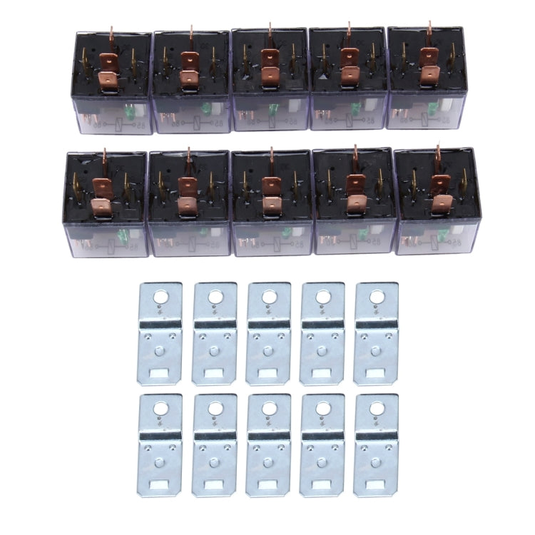 10 PCS JD-1914 80 AMP 12V Waterproof Car Auto Five Plugs Relay with Warning Light - Relays by PMC Jewellery | Online Shopping South Africa | PMC Jewellery