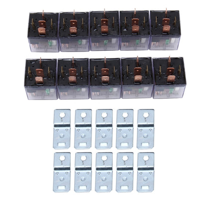 10 PCS JD-1914 80 AMP 12V Waterproof Car Auto Five Plugs Relay with Warning Light - Relays by PMC Jewellery | Online Shopping South Africa | PMC Jewellery