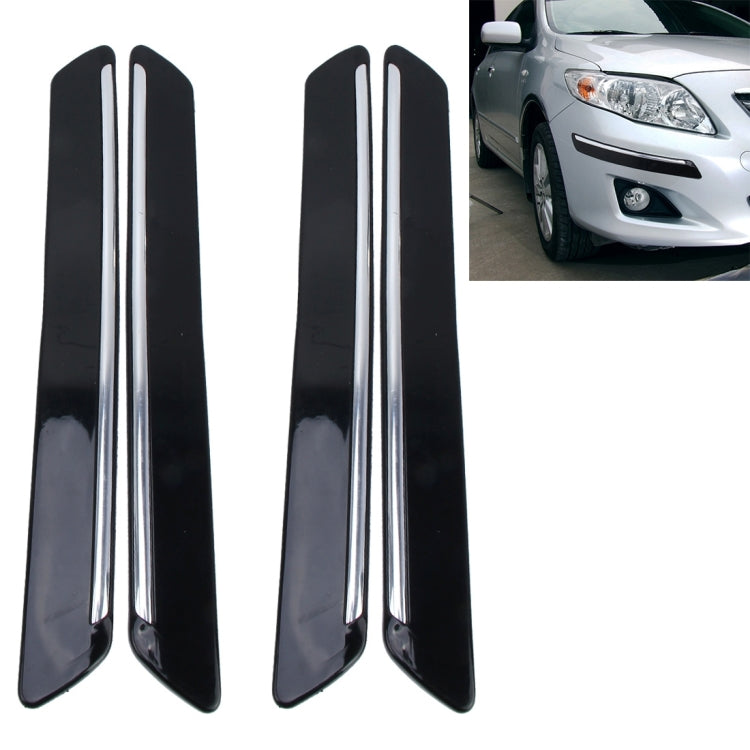 4 PCS Universal Car Auto Plastic Wrap Rubber Front Rear Body Bumper Guard Protector Strip Sticker(Black) - Anti Collision Sticker by PMC TechLife | Online Shopping South Africa | PMC TechLife | Buy Now Pay Later Mobicred