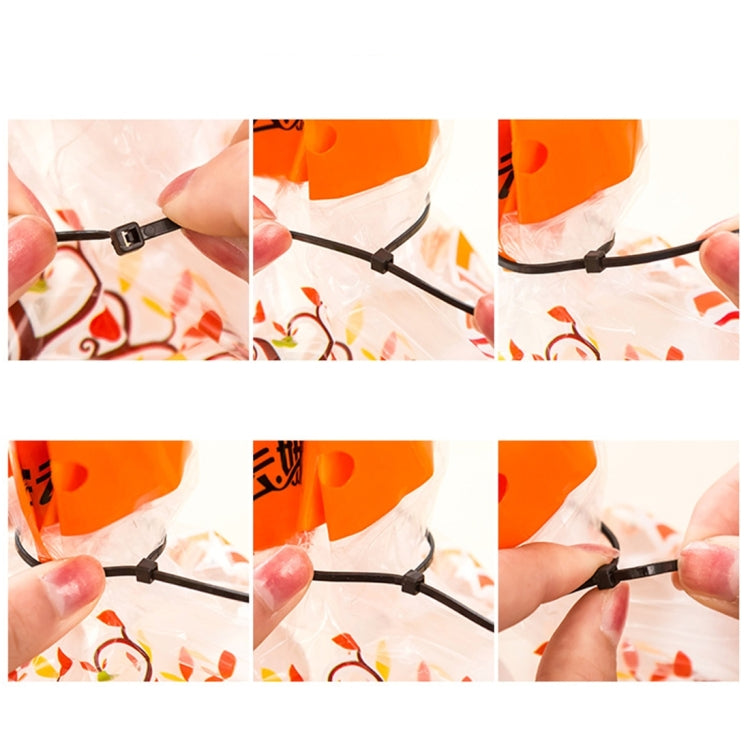 100pcs /Pack 8mm*200mm Nylon Cable Ties(Black) - Booster Cable & Clip by PMC TechLife | Online Shopping South Africa | PMC TechLife | Buy Now Pay Later Mobicred