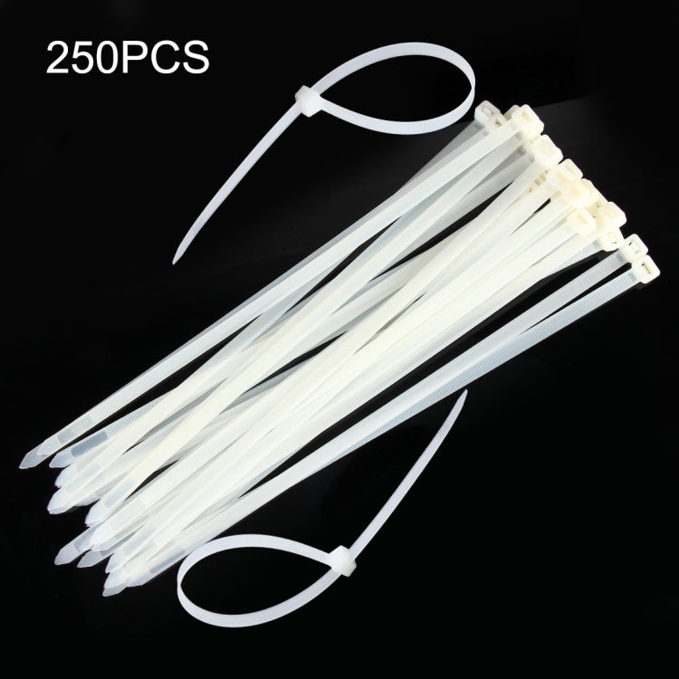 250 PCS 8mm*300mm Nylon Cable Ties(White) - Booster Cable & Clip by PMC TechLife | Online Shopping South Africa | PMC TechLife | Buy Now Pay Later Mobicred